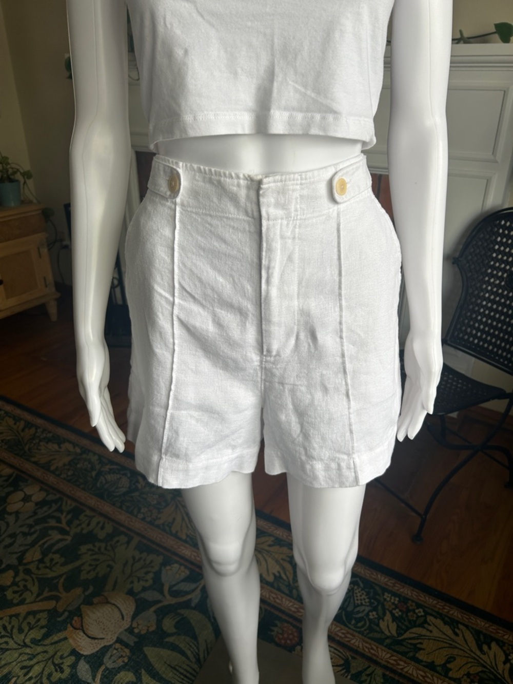 Madewell NWT 100% Linen White High Rise Shorts Size 4
